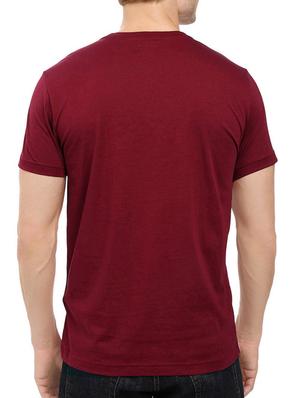 maroon cotton chest print tshirt - 14547396 - Standard Image - 3