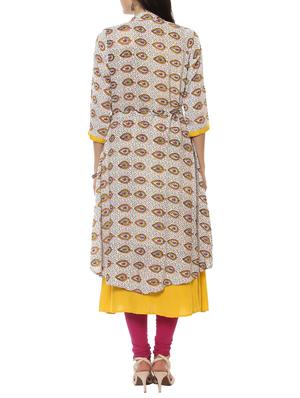 beige cotton layered kurta - 14547699 - Standard Image - 3