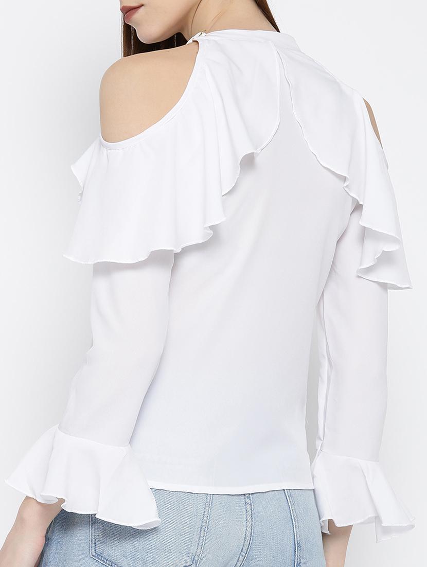 white ruffled top - 14547768 - Zoom Image - 3