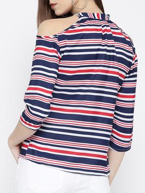 navy blue striped top - 14547773 - Standard Image - 3