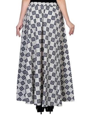 white printed flared skirt - 14548326 - Standard Image - 3