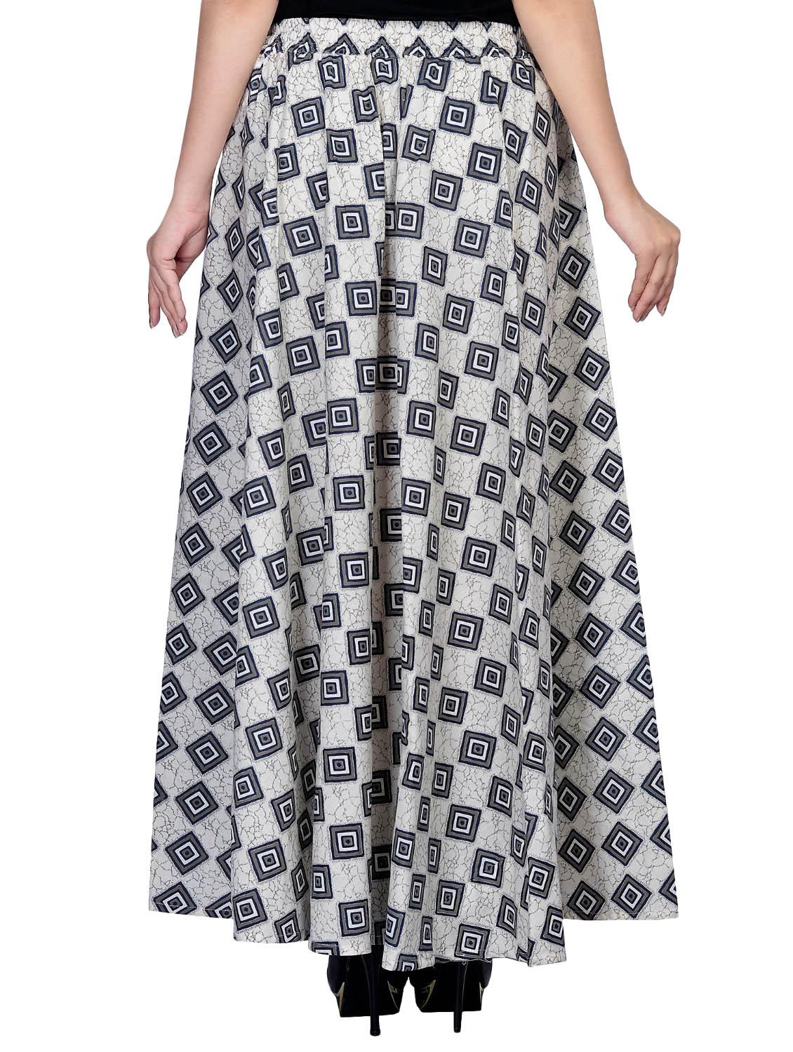 white printed flared skirt - 14548326 - Zoom Image - 3