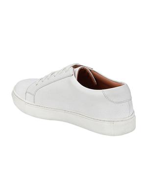 white leatherette lace up sneaker - 14548417 - Standard Image - 3