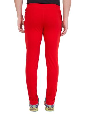 red cotton full length track pant - 14549635 - Standard Image - 3