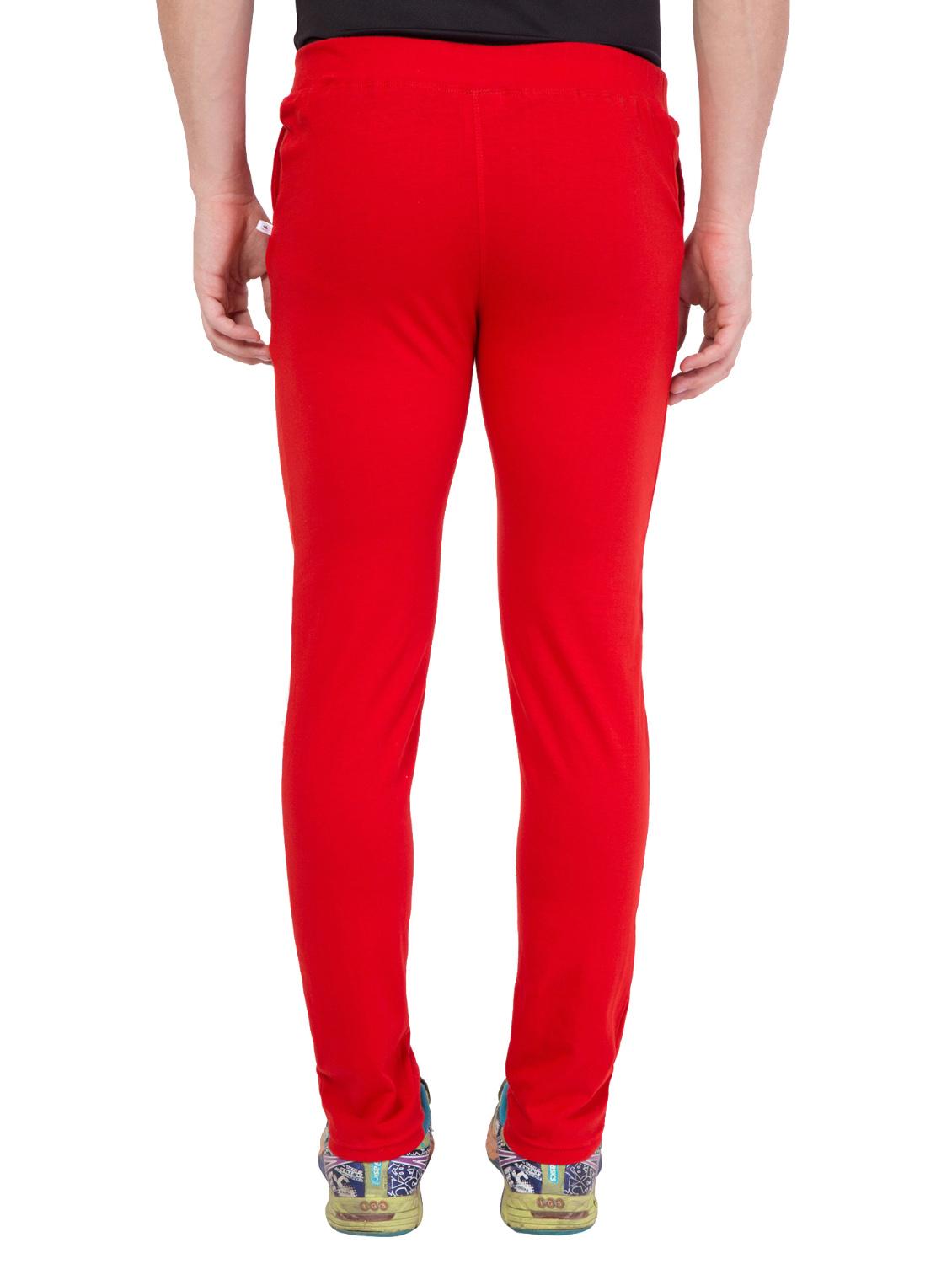 red cotton full length track pant - 14549635 - Zoom Image - 3