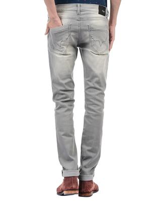 grey cotton blend washed jeans - 14552469 - Standard Image - 3