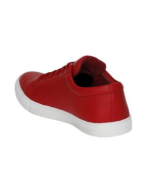 red leatherette lace up sneaker - 14554229 - Standard Image - 3