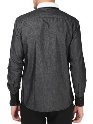 grey cotton casual shirt - 14557712 - Standard Image - 3