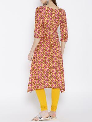 red cotton straight kurta - 14563430 - Standard Image - 3