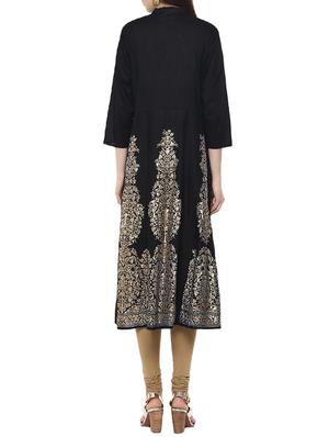 foil print flared kurta - 14566836 - Standard Image - 3