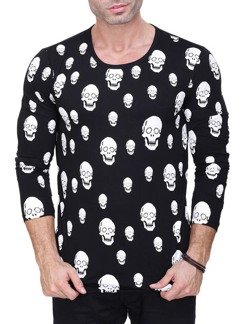 black cotton all over print t-shirt - 14576190 - Very Small Image - 1