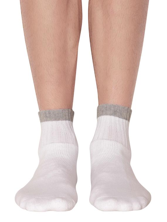 white cotton ankle length sock - 14581854 - Zoom Image - 3