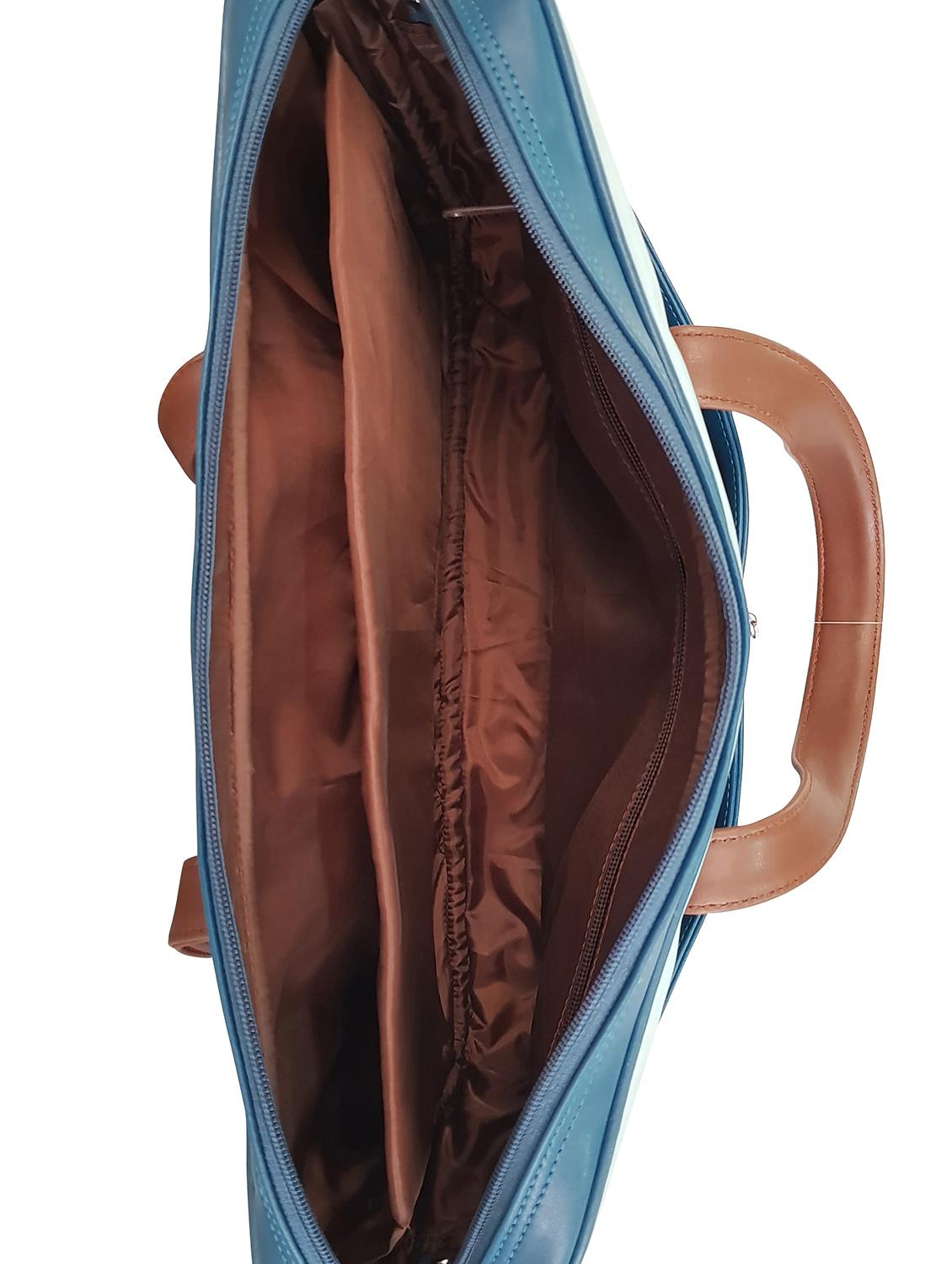 blue leatherette laptop bag - 14585421 - Zoom Image - 3