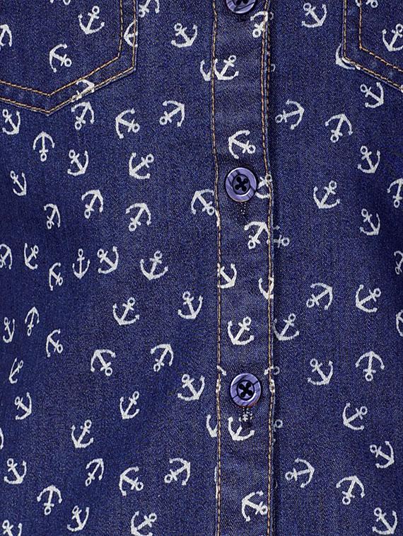 navy blue cotton shirt - 14588150 - Zoom Image - 3