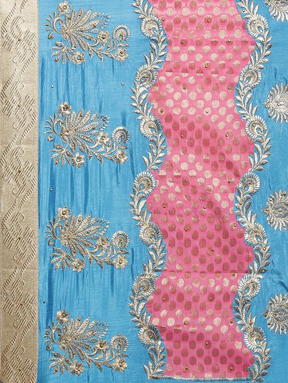 classicate from the house of the chennai silk blue saree with blouse - 14589958 - Zoom Image - 3