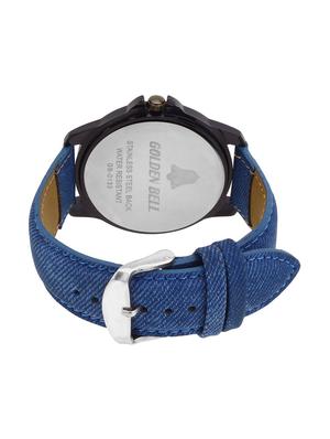 Golden Bell Original Blue Dial Blue Denim Strap Analog Wrist Watch for Men - GB-975 - 14592317 - Standard Image - 3