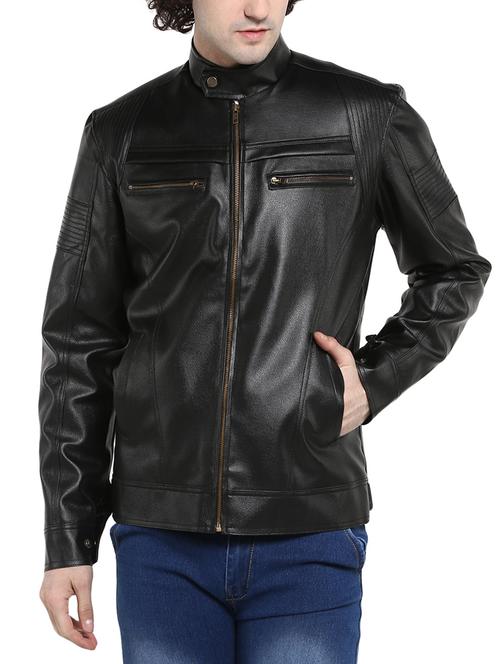 black leather biker jacket - 14598698 - Standard Image - 1