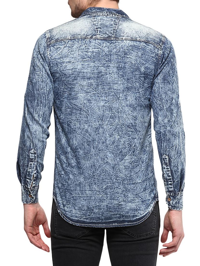 blue denim casual shirt - 14599342 - Zoom Image - 3