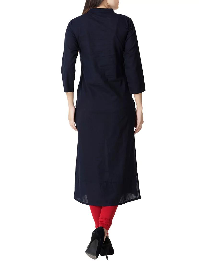 embroidered straight kurta - 14600358 - Zoom Image - 3