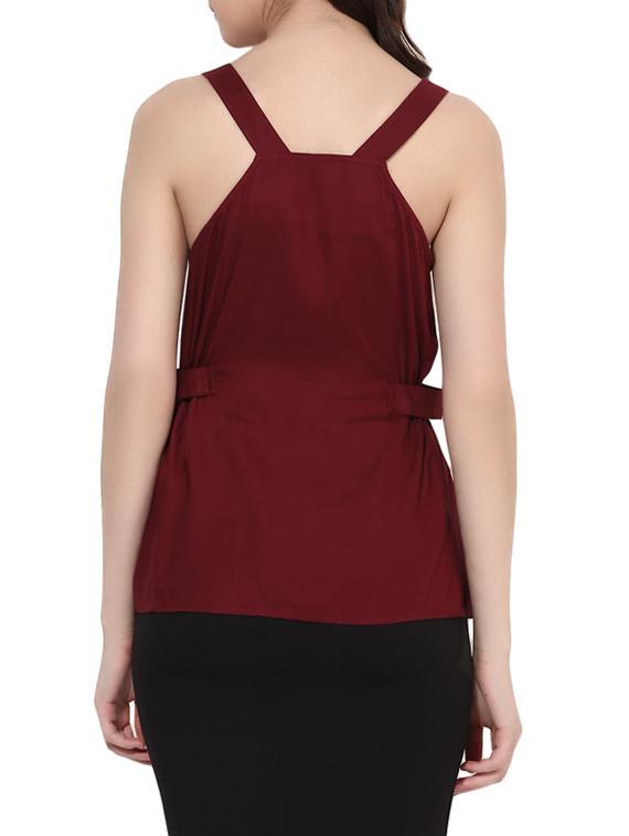 maroon embroidered top - 14601403 - Zoom Image - 3