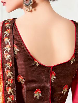 multi colored georgette printed saree with blouse - 14602076 - Standard Image - 3