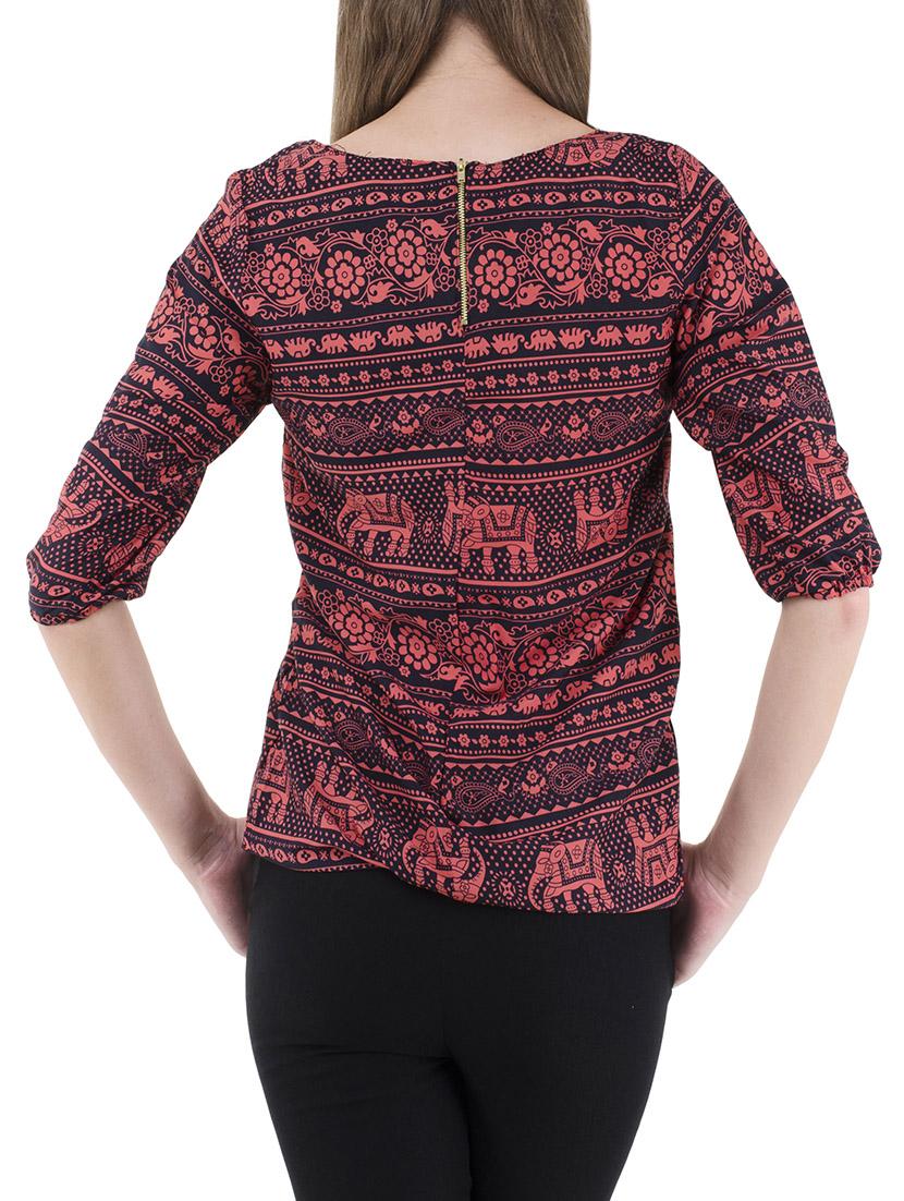 Pleated front blouson top - 14602742 - Zoom Image - 3