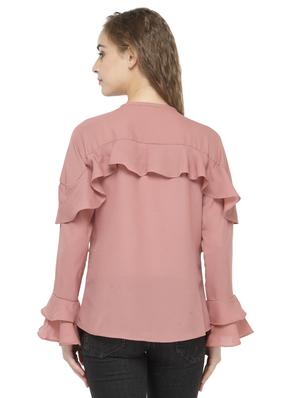 key hole neck ruffle top - 14604684 - Standard Image - 3