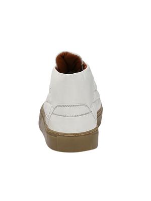 white leatherette lace up sneaker - 14606371 - Standard Image - 3