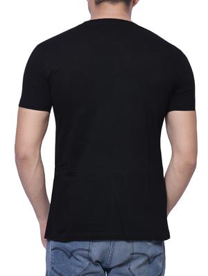 black cotton chest print tshirt - 14607216 - Standard Image - 3
