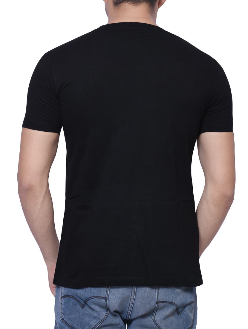 black cotton chest print tshirt - 14607216 - Zoom Image - 3