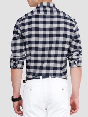 navy blue cotton casual shirt - 14611861 - Standard Image - 3