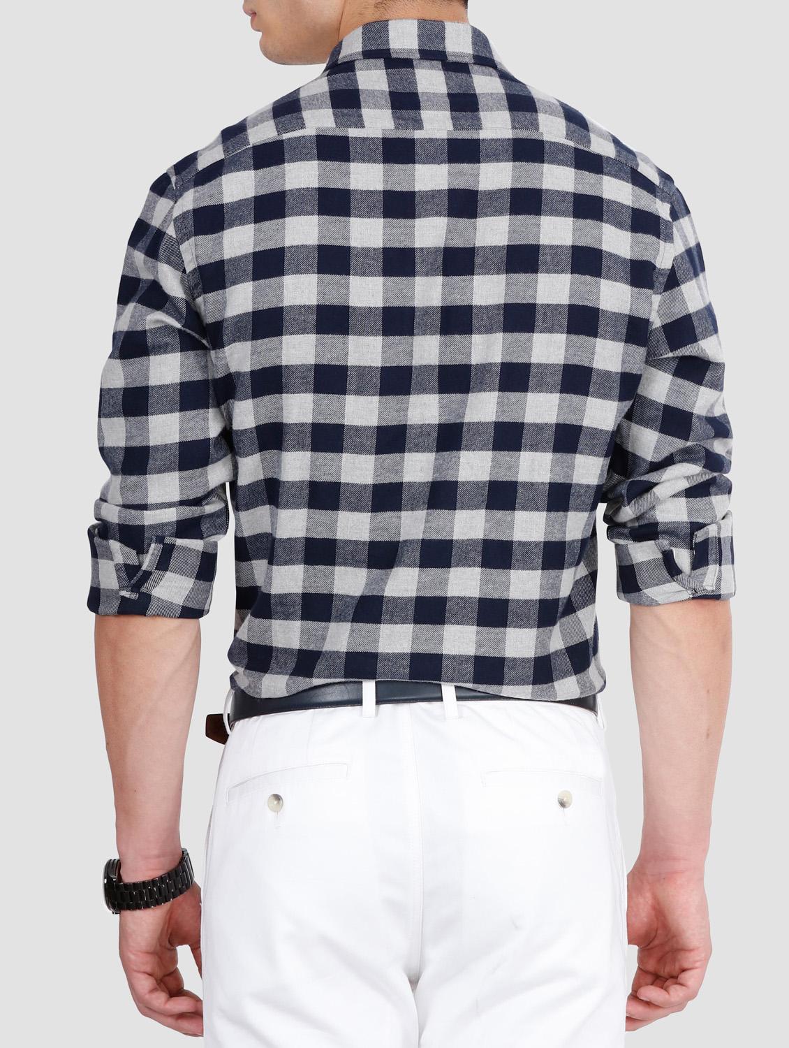 navy blue cotton casual shirt - 14611861 - Zoom Image - 3