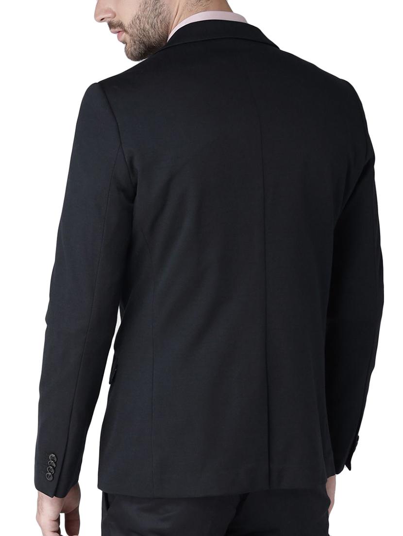 black cotton blend formal blazer - 14616118 - Zoom Image - 3