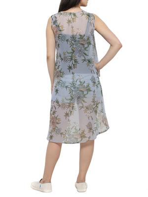 floral printed asymmetric shrug - 14616977 - Standard Image - 3