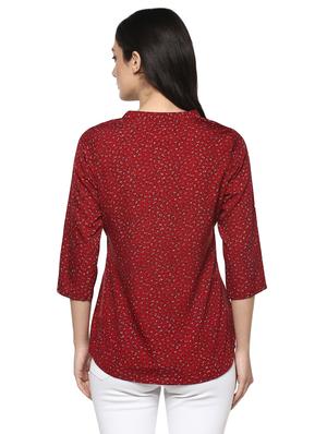 floral band collar top - 14618612 - Standard Image - 3