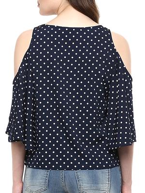 Cold Shoulder Polka Dots top - 14618789 - Standard Image - 3