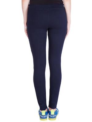 navy blue printed track pant - 14619360 - Standard Image - 3