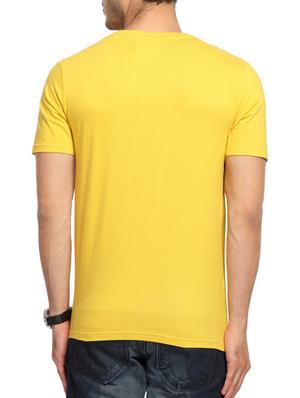 yellow cotton chest print tshirt - 14620863 - Standard Image - 3