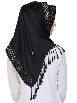 momin libas black viscose stole - 14626465 - Standard Image - 3
