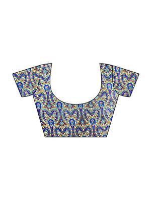 blue silk mysore saree with blouse - 14629649 - Standard Image - 3