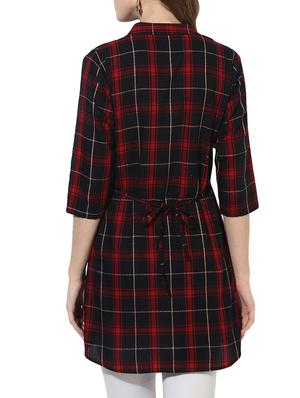 black checkered shirt tunic - 14630037 - Standard Image - 3