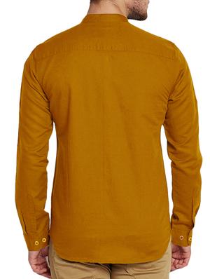yellow cotton casual shirt - 14631128 - Standard Image - 3
