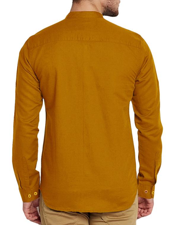 yellow cotton casual shirt - 14631128 - Zoom Image - 3