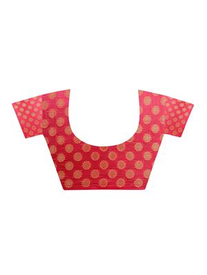 pink chiffon plain saree with blouse - 14631273 - Standard Image - 3