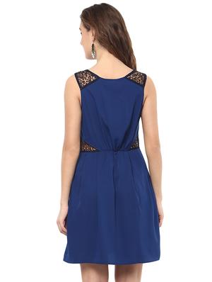 blue fit and flare dress - 14638933 - Standard Image - 3