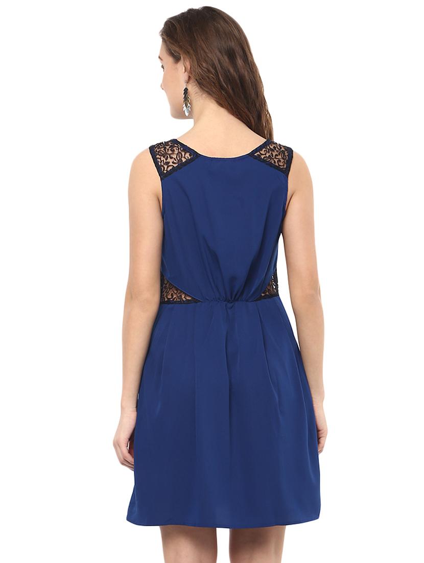 blue fit and flare dress - 14638933 - Zoom Image - 3