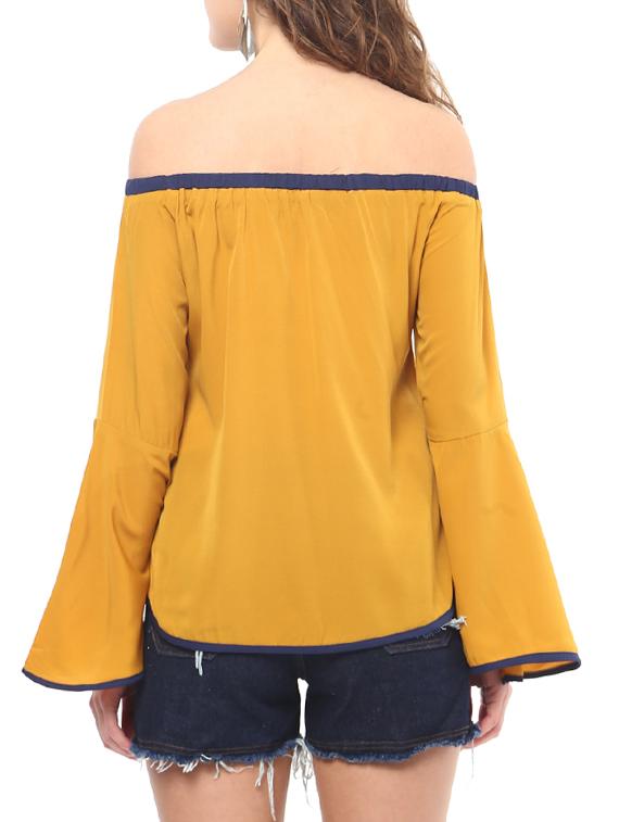 yellow crepe regular top - 14639009 - Zoom Image - 3