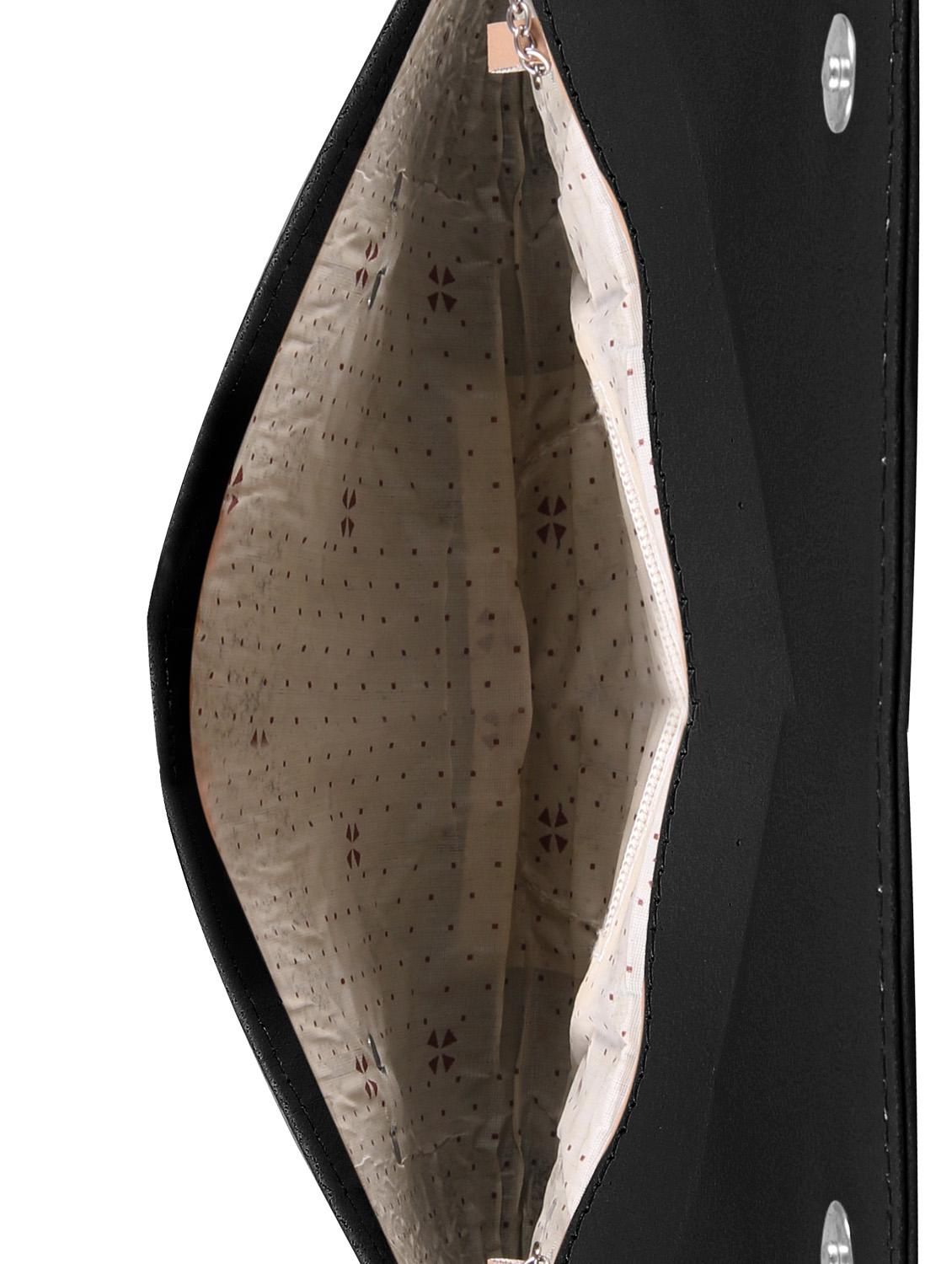 black leatherette regular clutch - 14640724 - Zoom Image - 3