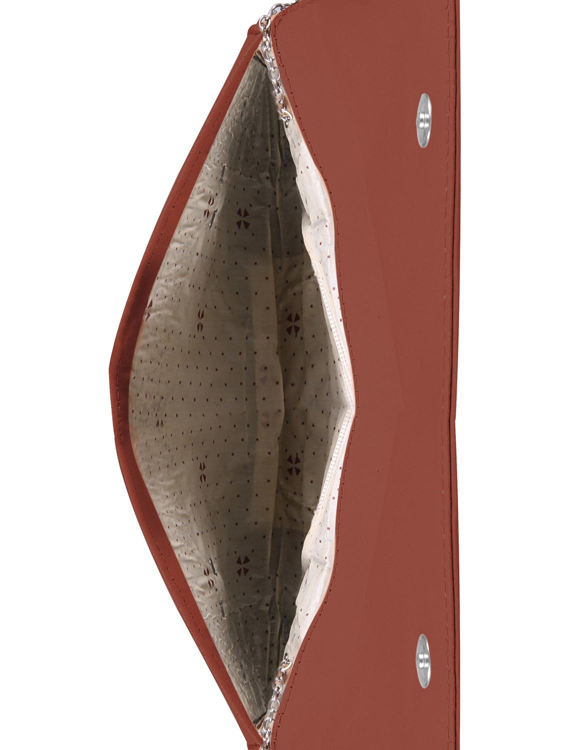 brown leatherette regular clutch - 14640728 - Zoom Image - 3