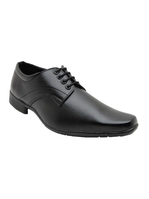 black leatherette lace-up derby - 14641242 - Standard Image - 1